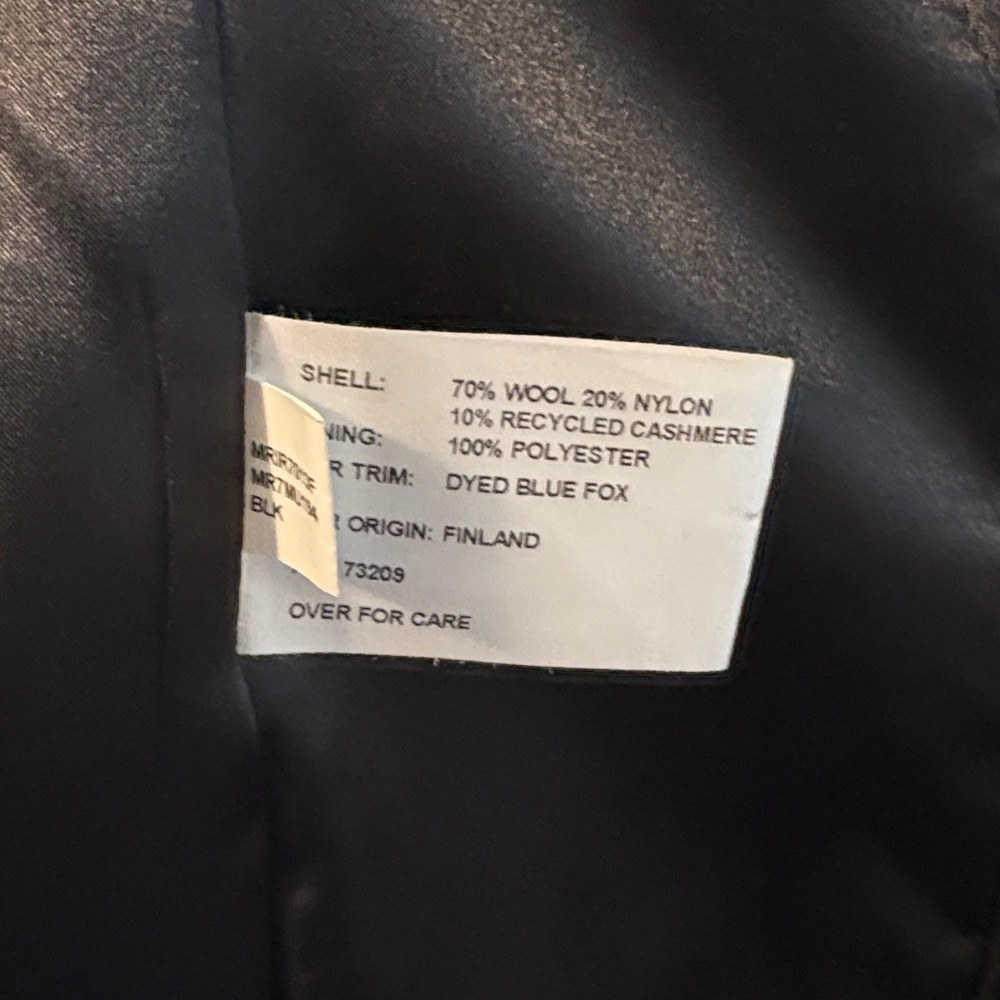 Marvin Richards Black Long Coat with Fur Trim - Picture 5 of 6